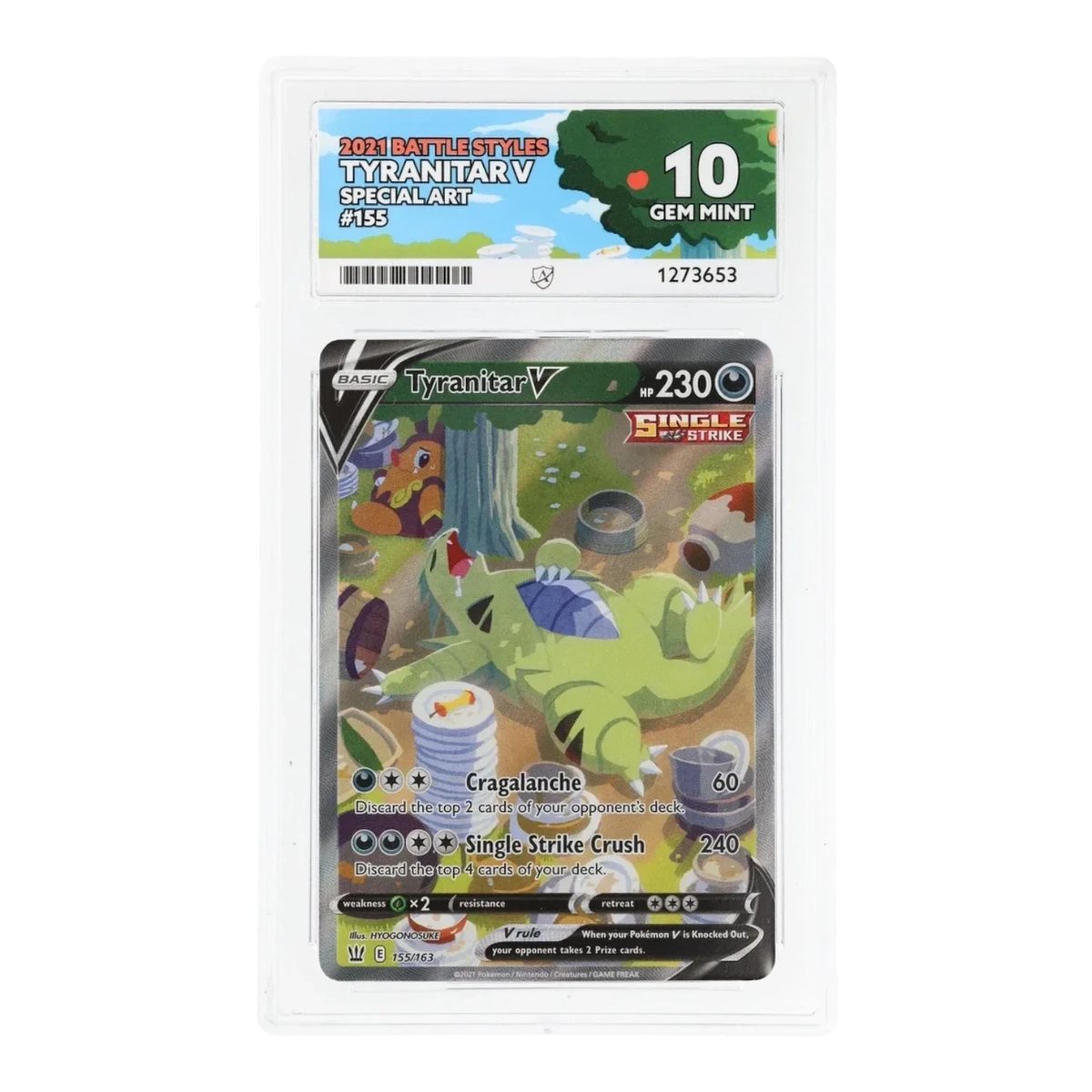 Tyranitar V 155/163 Special Art — Battle Styles — ACE 10 Gem Mint – Photo 1