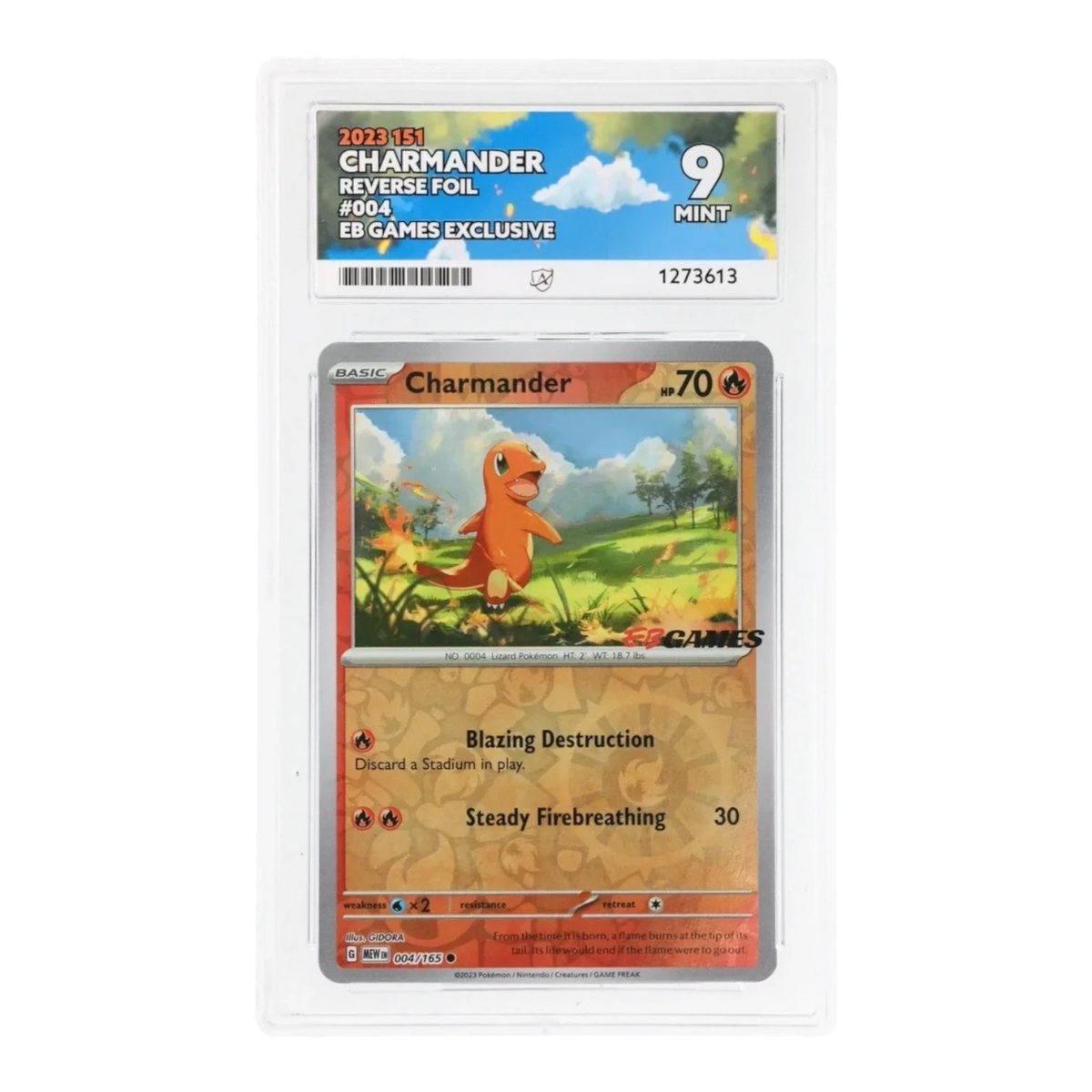 Charmander 004/165 EB Games Stamped Promo — Pokémon 151 — ACE 9 Mint – Photo 1